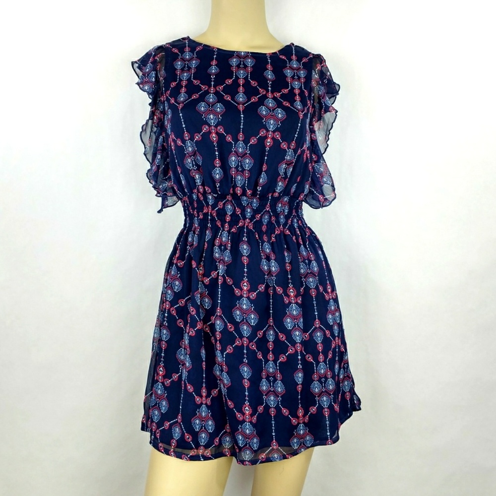 ATMOSPHERE Floral blue dress. Size 2